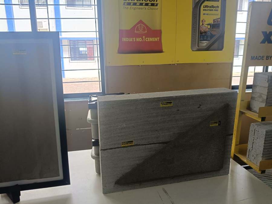 Construction materials on display